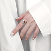 Rhodium Plated 925 Sterling Silver Finger Rings FS-WGD078D-01-3
