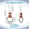 Gorgecraft 2Pcs Leather and Zinc Alloy Mobile Phone Finger Rings AJEW-GF0010-08B-2