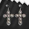 Alloy Glass Dangle Earrings for Women EJEW-U053-03AS-01-2