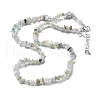 Natural Morganite Chip Beaded Necklaces for Men Women NJEW-G159-01E-4
