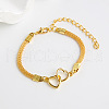 Double Heart Alloy Link Bracelets FS-WGC61CE-01-1