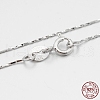 Anti-Tarnish Rhodium Plated 925 Sterling Silver Coreana Chain Necklaces STER-M086-17B-4