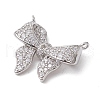 Rack Plating Brass Micro Pave Clear Cubic Zirconia Pendants KK-H463-08P-2