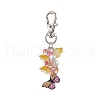 5Pcs 5 Colors Butterfly Alloy Enamel Pendant Decorations HJEW-JM02902-4