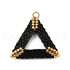Handmade Glass Seed Beaded Triangle Pendants PALLOY-MZ00756-02-1