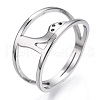 Non-Tarnish 304 Stainless Steel High-Heeled Shoes Adjustable Ring for Women RJEW-T027-07P-1