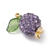 Pave Disco Ball Beads with Transparent Acrylic Charms and 304 Stainless Steel Bead Caps and Brass Ball Head pins Pendants PALLOY-TA00243-4
