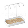 Plastic Jewelry Display Stand with Wood Tray AJEW-Z032-02B-2