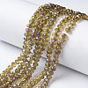 Electroplate Transparent Glass Beads Strands EGLA-A034-T3mm-F13-1