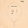 Leaf Brass Crystal Rhinestone Pendant Necklaces & Stud Earrings Sets FS-WGACD3B-01-3