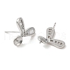 Rhodium Plated 925 Sterling Silver Stud Earring Findings STER-M114-22P-2