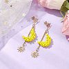 Glass Seed Beaded Dangle Stud Earrings for Women EJEW-MZ00214-2