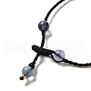 Natural Fluorite Braided Bead Necklacess NJEW-K258-06D-3