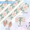 FINGERINSPIRE 5 Yards Chinese Style Embroidery Organza Ribbons OCOR-FG0002-18-4