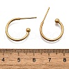 304 Stainless Steel C-shaped Hoop Circle Ball Stud Earrings X-STAS-K204-04G-3