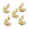 Brass Micro Pave Clear Cubic Zirconia Pendants ZIRC-L100-131G-1