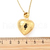 201 Stainless Steel Textured Love Heart Pendant Necklaces for Women NJEW-Z069-01G-03-5