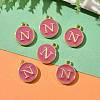 Golden Plated Alloy Enamel Charms ENAM-S118-08N-5