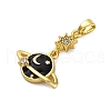 Brass Micro Pave Cubic Zirconia Pendants KK-V009-12G-01-2