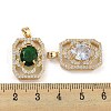 Brass Micro Pave Clear Cubic Zirconia Pendants KK-P263-25KCG-3