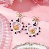 Glass Seed Beads Dangle Stud Earrings EJEW-MZ00396-01-1