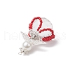 2Pcs 2 Styles Glass Seed Bead Pendants PALLOY-MZ00710-03-5