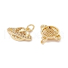 Brass Micro Pave Clear Cubic Zirconia Charms X-KK-G415-33G-3