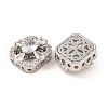 Brass Micro Pave Clear Cubic Zirconia Beads KK-S389-24P-2