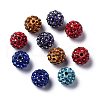 Mixed Color Polymer Clay Grade A Crystal Rhinestone Pave Disco Ball Beads X-RB-H258-10MM-M-1