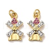 Rack Plating Brass Micro Pave Cubic Zirconia Pendants KK-Q795-13G-1
