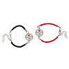 2Pcs Luminous Alloy Glass Flat Round Link Bracelets WG46F56-03-2