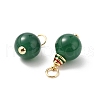 Natural Green Onyx Agate(Dyed & Heated) Round Pendants KK-L237-019G-2