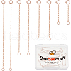 Beebeecraft 8Pcs 4 Styles Sterling Silver Chain Extender STER-BBC0007-06RG-1