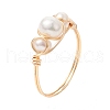 Mother's Day Jewellery Natural Pearl Finger Rings RJEW-JR00604-01-1