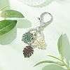 Tropical Leaf Baking Painted Alloy Pendant Keychains KEYC-JKC01270-01-1