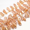 Electroplate Gemstone Natural Quartz Crystal Beads Strands G-L134-01-1