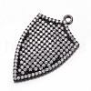 Brass Micro Pave Cubic Zirconia Pendants ZIRC-D114-03B-1