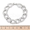 Brass Micro Pave Clear Cubic Zirconia Curb Chain Bracelets for Women BJEW-A034-04B-P-5