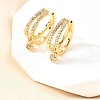 Brass Micro Pave Clear Cubic Zirconia Cuff Earrings EJEW-F370-11G-1