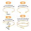 FIBLOOM 4Pcs 4 Styles Iron Three Loops Wire Wrap Bracelet Set BJEW-FI0001-19-2