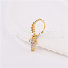 Brass Micro Pave Clear Cubic Zirconia Dangle Hoop Nose Rings FS-WG904D6-03-1