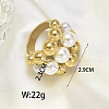 316L Surgical Stainless Steel with Shell Pearl Round Beaded Finger Rings for Women FS-WG2730F-03-2