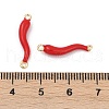 Brass Enamel Connector Charms KK-U062-19G-3