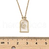 Arch with Moon & Star Brass Rhinestone Pendant Necklaces NJEW-H051-04G-5