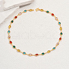 Modern Fashion Brass Pave Glass Oval Link Chain Necklaces for Women GQ6870-3
