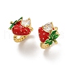 Strawberry Brass Micro Pave Clear Cubic Zirconia Cuff Earrings EJEW-F895-20G-4