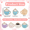 SUNNYCLUE 40Pcs 4 Colors  Alloy Enamel Pendants ENAM-SC0005-92-2