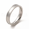 Non-Tarnish 201 Stainless Steel Grooved Finger Ring Settings STAS-P323-11P-1