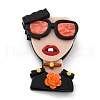 Fashion Girl with Glasses Brooch JEWB-M021-05-1