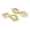 Rack Plating Brass Micro Pave Cubic Zirconia Infinity Connector Charms KK-C084-23D-G-2